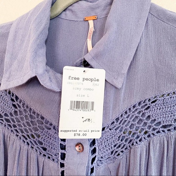 NWT Free People Western Button Down Top Shirt - Picture 4 of 9